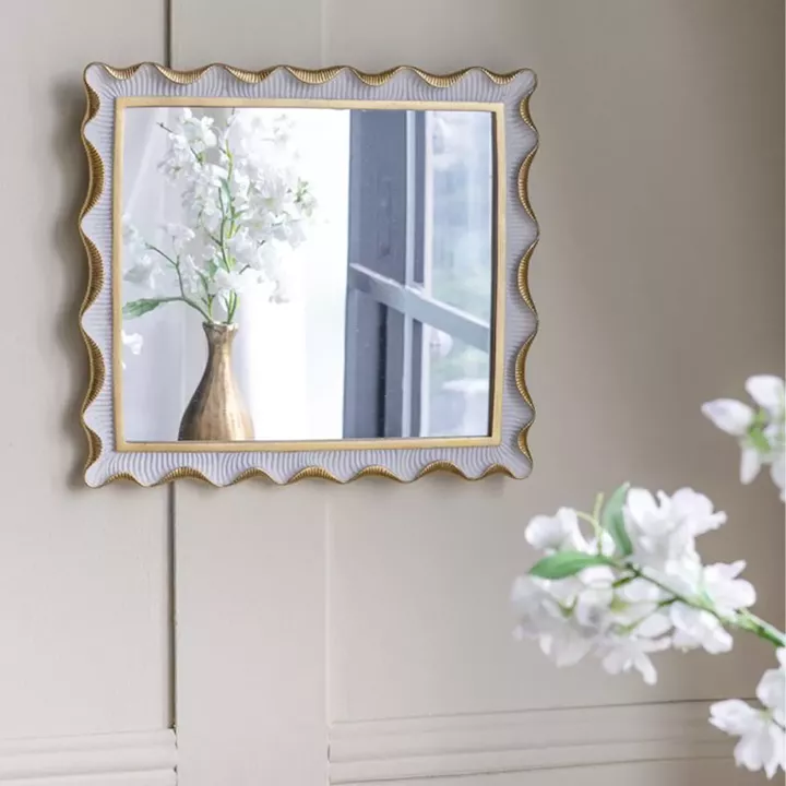 Artekko Frame Λευκός Καθρέπτης Ρητίνης με Χρυσές Λεπτομέρειες (36.2x2.2x40.5)cm