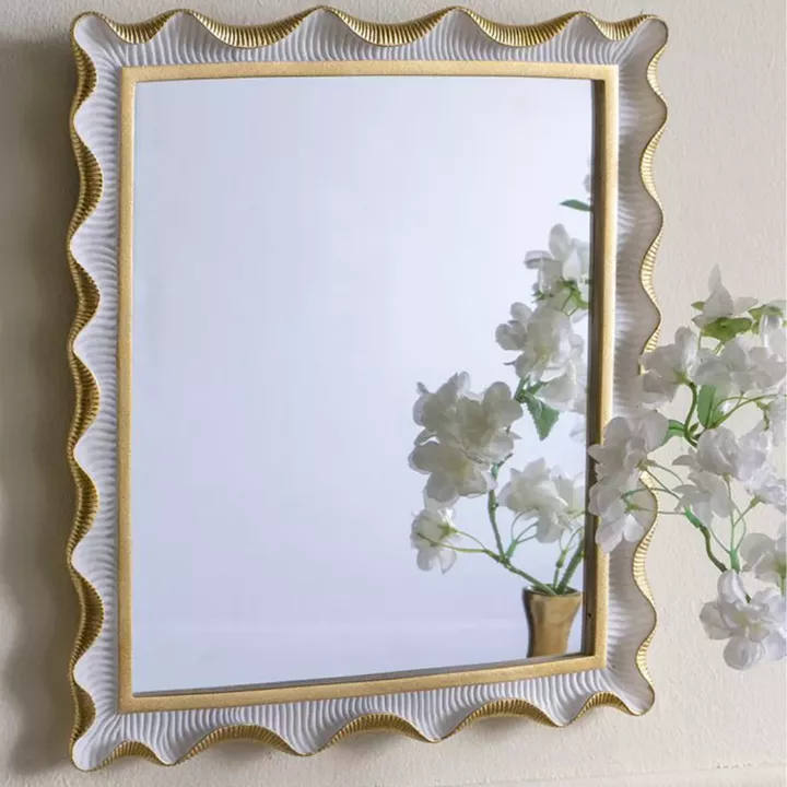 Artekko Frame Λευκός Καθρέπτης Ρητίνης με Χρυσές Λεπτομέρειες (36.2x2.2x40.5)cm