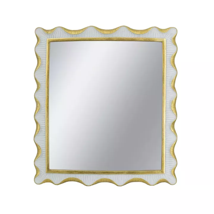 Artekko Frame Λευκός Καθρέπτης Ρητίνης με Χρυσές Λεπτομέρειες (36.2x2.2x40.5)cm