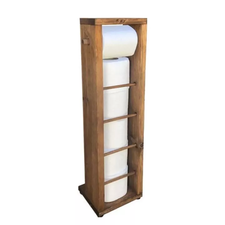 Επιδαπέδια χαρτοθήκη μπάνιου Laila pakoworld καρυδί 15x15x56εκ