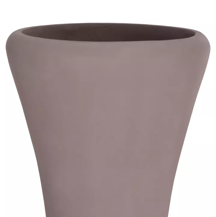 DECORATIVE FLOOR VASE NEBULA HM4660.05L FIBER CEMENT IN TAUPE--TEAK WOOD Φ45x172Hcm.