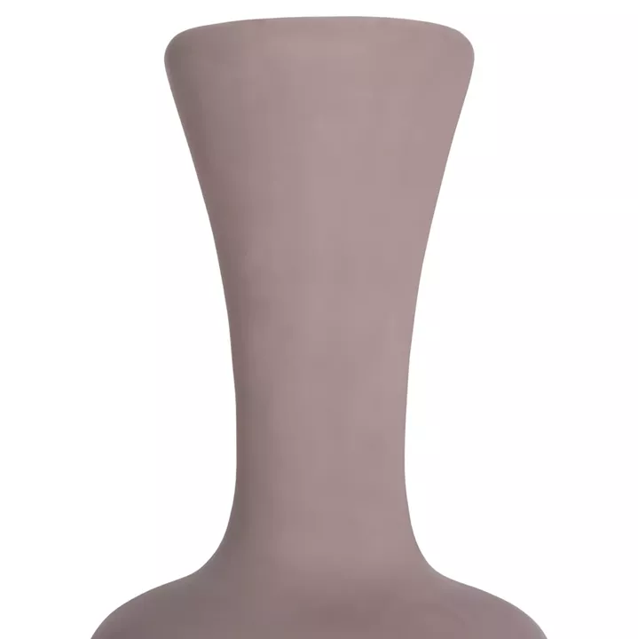 DECORATIVE FLOOR VASE NEBULA HM4660.05L FIBER CEMENT IN TAUPE--TEAK WOOD Φ45x172Hcm.