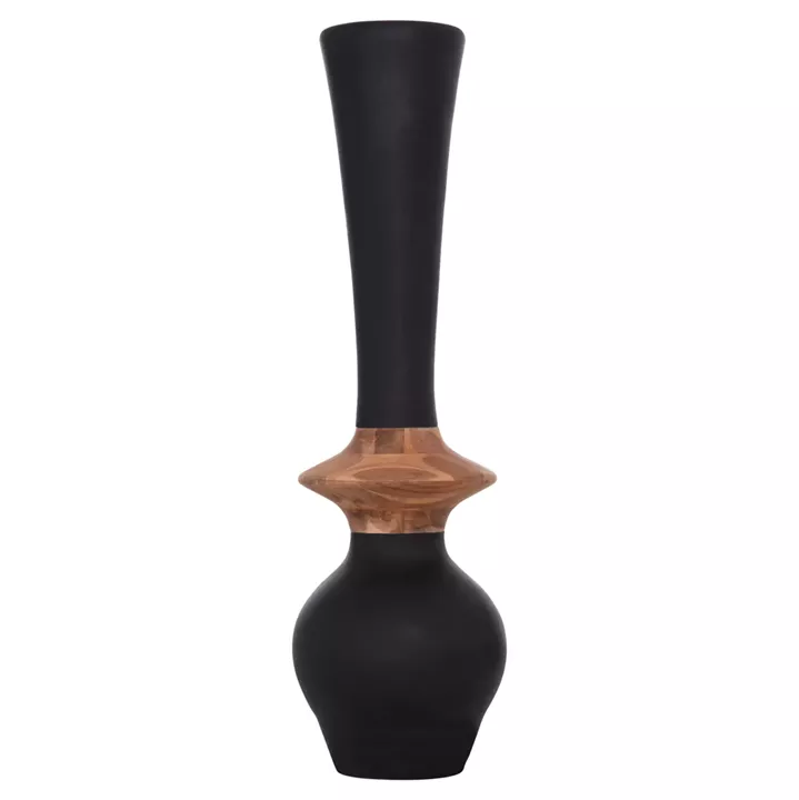 ΔΙΑΚΟΣΜΗΤΙΚΟ ΒΑΖΟ ΔΑΠΕΔΟΥ NEBULA HM4660.01M FIBER CEMENT ΜΑΥΡΟ--ΞΥΛΟ ΤΕΑΚ Φ45x148Υεκ