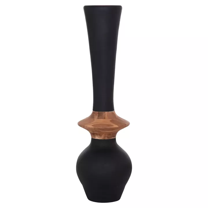 ΔΙΑΚΟΣΜΗΤΙΚΟ ΒΑΖΟ ΔΑΠΕΔΟΥ NEBULA HM4660.01M FIBER CEMENT ΜΑΥΡΟ--ΞΥΛΟ ΤΕΑΚ Φ45x148Υεκ