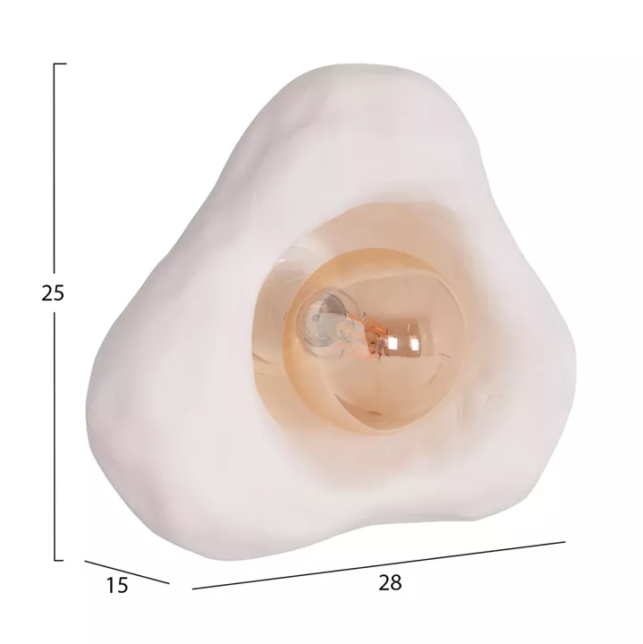 WALL SCONCE LUXON HM4701.02S FIBER CEMENT IN WHITE 28x15x25Hcm.