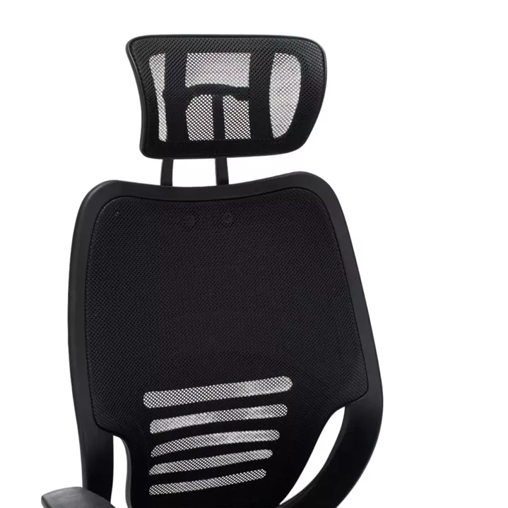 OFFICE CHAIR BRIEF HM1206.01 BLACK MESH FABRIC--CHROMED BASE 63x64x122Hcm.