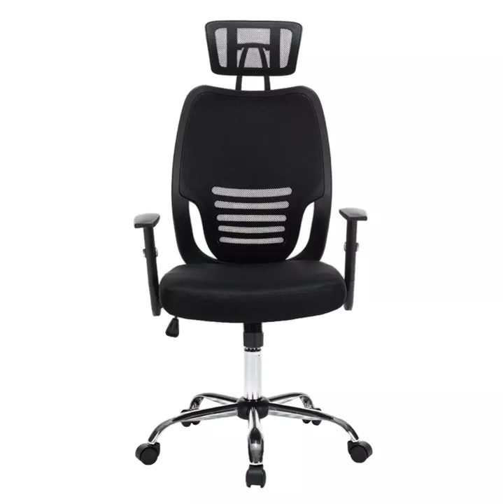 OFFICE CHAIR BRIEF HM1206.01 BLACK MESH FABRIC--CHROMED BASE 63x64x122Hcm.