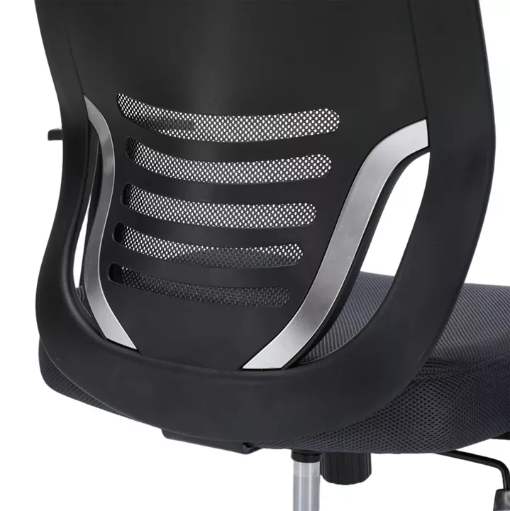 OFFICE CHAIR BRIEF HM1206.02 GREY MESH FABRIC--CHROMED BASE 63x64x122Hcm.