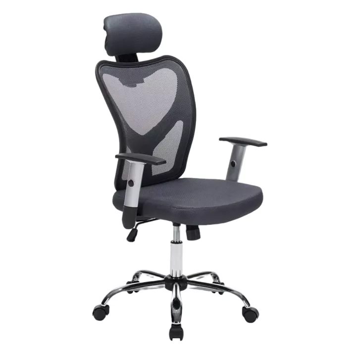 ΚΑΡΕΚΛΑ ΓΡΑΦΕΙΟΥ CUORE HM1207.02 ΜΑΥΡΟΣ ΣΚΕΛΕΤΟΣ-ΓΚΡΙ MESH 63x61x125Υεκ