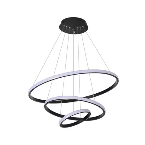 Ceiling lamp Rings pakoworld led metal in black shade D60x100cm