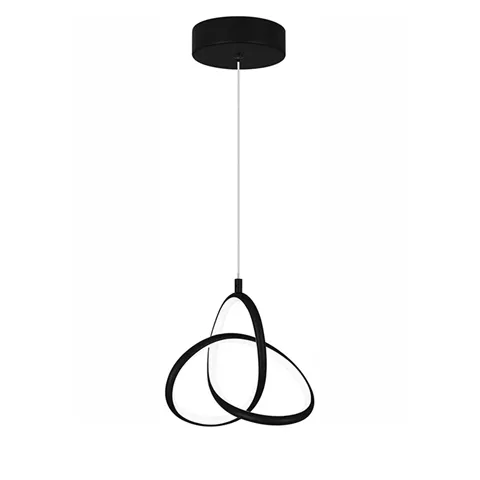 Trinity pakoworld led metal ceiling light in black shade D22x100cm