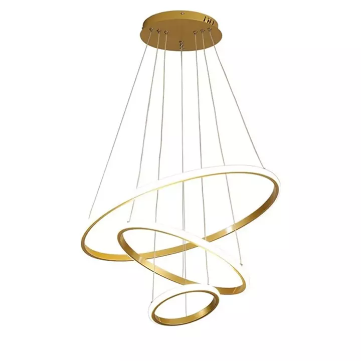 Ceiling lamp Rings pakoworld led metal in gold shade D60x100cm