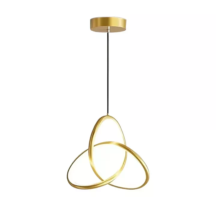 Trinity pakoworld led metal ceiling light in gold shade D22x100cm