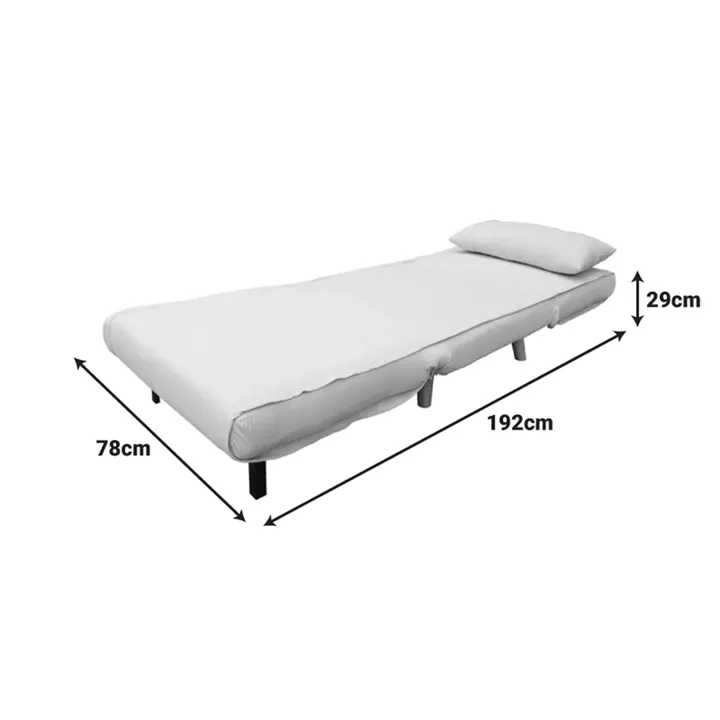 Josuane I armachair-bed pakoworld beige fabric and natural wood leg 77x80x81cm