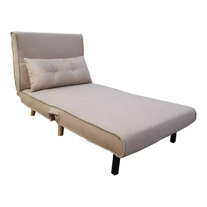 Josuane I armachair-bed pakoworld beige fabric and natural wood leg 77x80x81cm