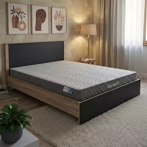 Bed with mattress Athos-Dreamer pakoworld sonoma-anthracite 160x200cm