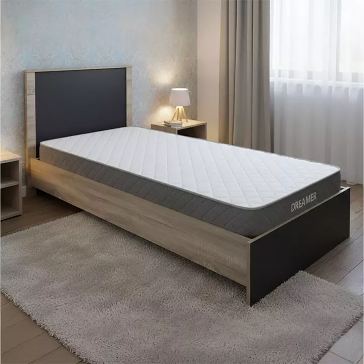 Bed with mattress Athos-Dreamer pakoworld sonoma-anthracite 90x190cm