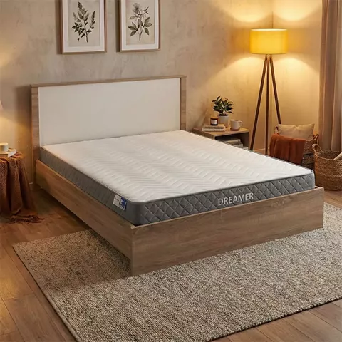 Bed with mattress Athos-Dreamer pakoworld sonoma-white 160x200cm