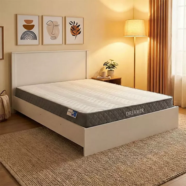 Bed with mattress Athos-Dreamer pakoworld white 160x200cm
