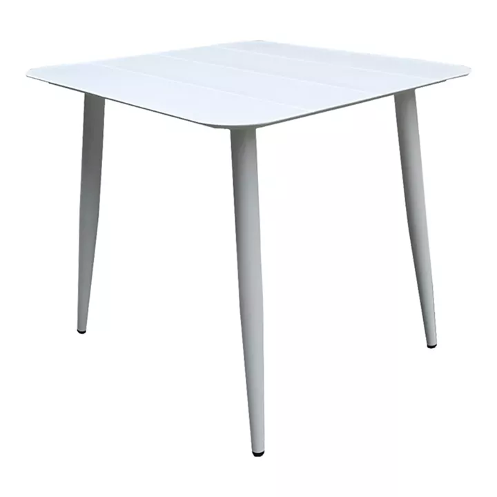 Τραπέζι Vista pakoworld αλουμίνιο σε λευκή απόχρωση 80x80x72εκ