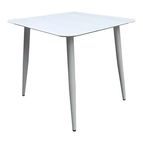 Τραπέζι Vista pakoworld αλουμίνιο σε λευκή απόχρωση 80x80x72εκ