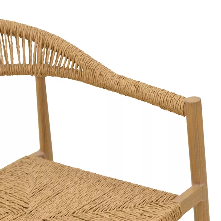 Πολυθρόνα Rayana pakoworld στοιβαζόμενη αλουμίνιο - pe rattan σε φυσική απόχρωση 57x59x78εκ