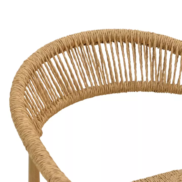 Πολυθρόνα Rayana pakoworld στοιβαζόμενη αλουμίνιο - pe rattan σε φυσική απόχρωση 57x59x78εκ