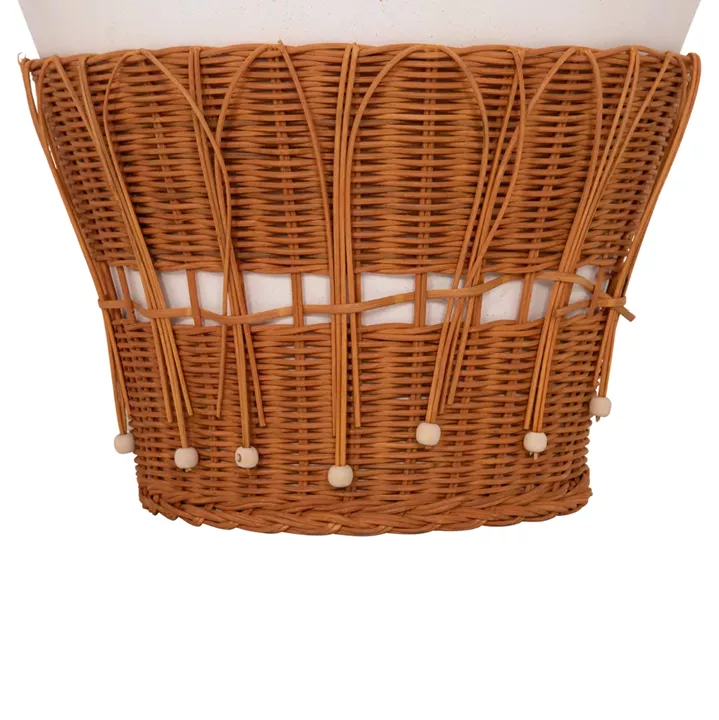 ΤΡΑΠΕΖΙ ΣΑΛΟΝΙΟΥ PERRAL HM18164.02L FIBER CEMENT ΛΕΥΚΟ-ΦΥΣΙΚΟ RATTAN--Φ55x45Υεκ