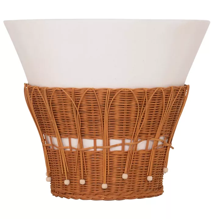 ΤΡΑΠΕΖΙ ΣΑΛΟΝΙΟΥ PERRAL HM18164.02L FIBER CEMENT ΛΕΥΚΟ-ΦΥΣΙΚΟ RATTAN--Φ55x45Υεκ