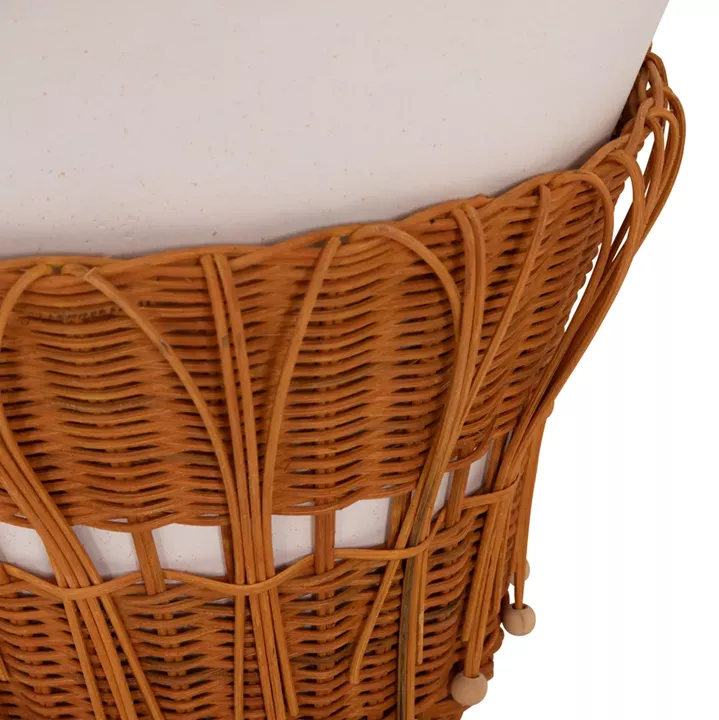 ΤΡΑΠΕΖΙ ΒΟΗΘΗΤΙΚΟ PERRAL HM18164.02S FIBER CEMENT ΛΕΥΚΟ-ΦΥΣΙΚΟ RATTAN--Φ42x36Υεκ