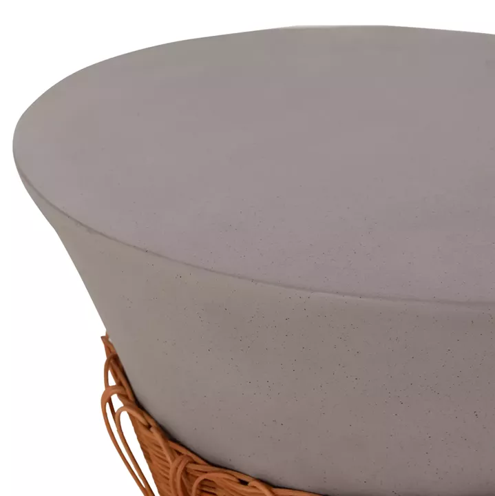 ΤΡΑΠΕΖΙ ΣΑΛΟΝΙΟΥ PERRAL HM18164.03L FIBER CEMENT ΓΚΡΙ-ΦΥΣΙΚΟ RATTAN--Φ55x45Υεκ