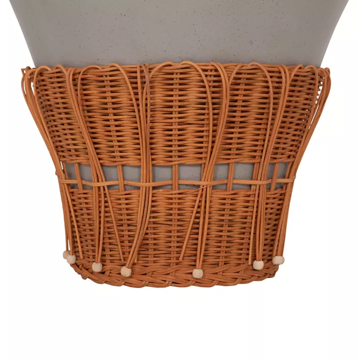 ΤΡΑΠΕΖΙ ΣΑΛΟΝΙΟΥ PERRAL HM18164.03L FIBER CEMENT ΓΚΡΙ-ΦΥΣΙΚΟ RATTAN--Φ55x45Υεκ