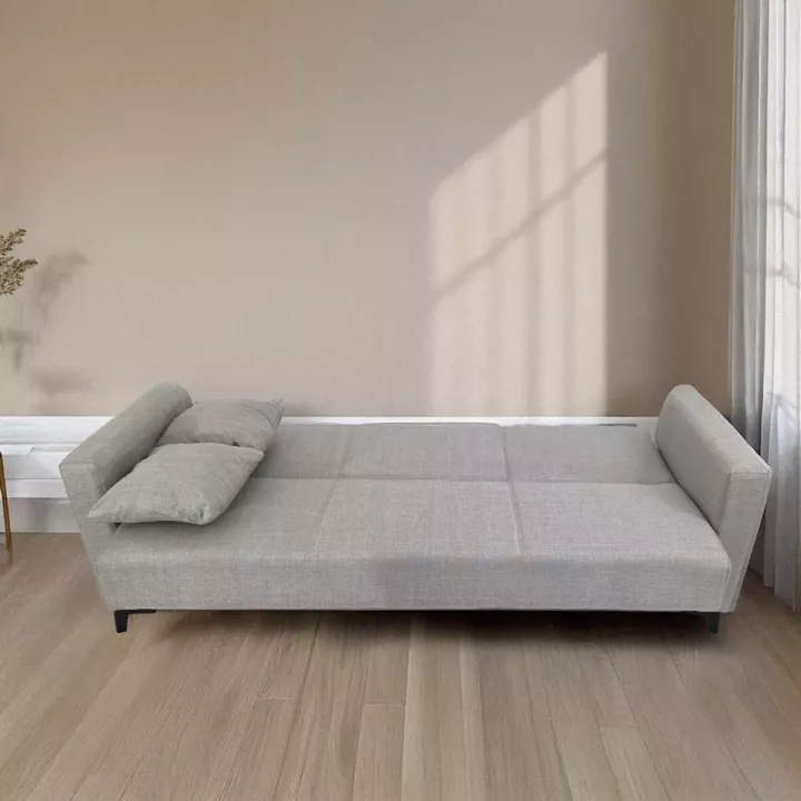 Artekko Pixie Γκρι Τριθέσιος Καναπές Κρεβάτι με Αποθηκευτικό Χώρο (205x80x85)cm Κρεβάτι (180x100x45)cm
