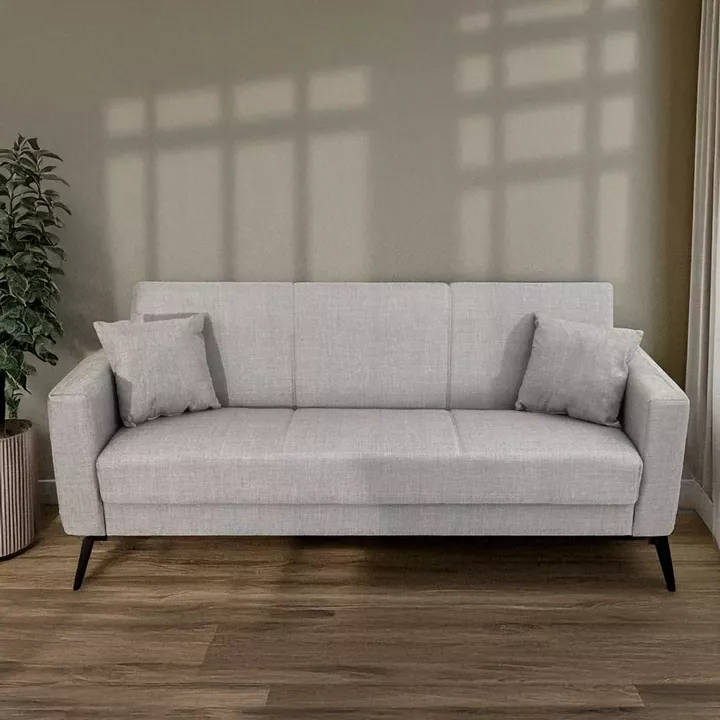 Artekko Pixie Γκρι Τριθέσιος Καναπές Κρεβάτι με Αποθηκευτικό Χώρο (205x80x85)cm Κρεβάτι (180x100x45)cm