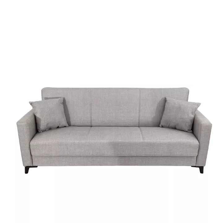 Artekko Pixie Γκρι Τριθέσιος Καναπές Κρεβάτι με Αποθηκευτικό Χώρο (205x80x85)cm Κρεβάτι (180x100x45)cm