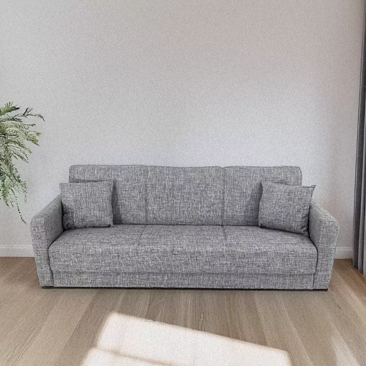 Artekko Pixie Γκρι Τριθέσιος Καναπές Κρεβάτι με Αποθηκευτικό Χώρο (205x80x85)cm Κρεβάτι (180x100x45)cm