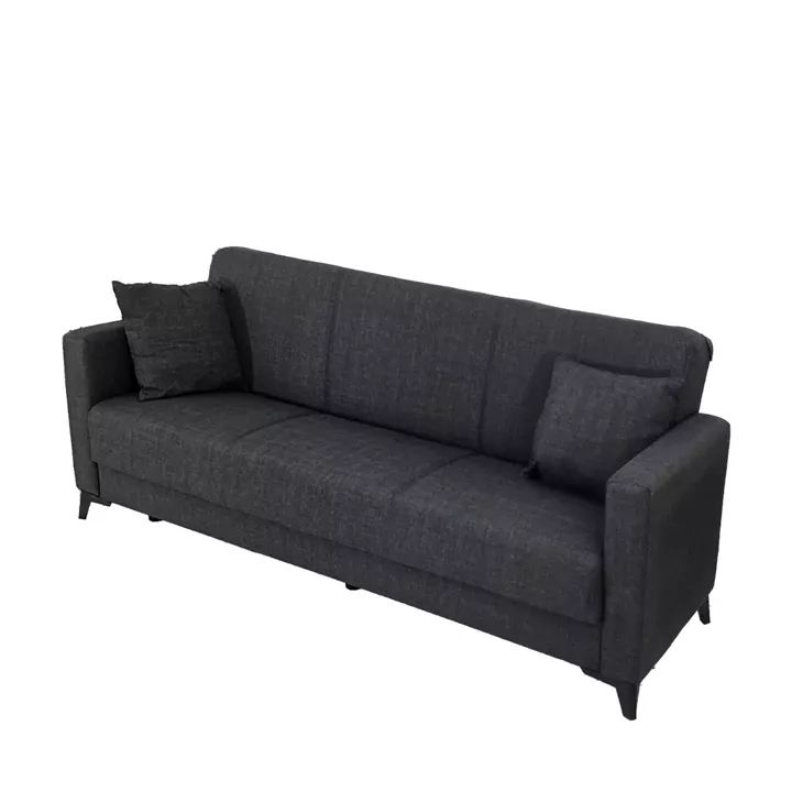 Artekko Pixie Γκρι Τριθέσιος Καναπές Κρεβάτι με Αποθηκευτικό Χώρο (205x80x85)cm Κρεβάτι (180x100x45)cm