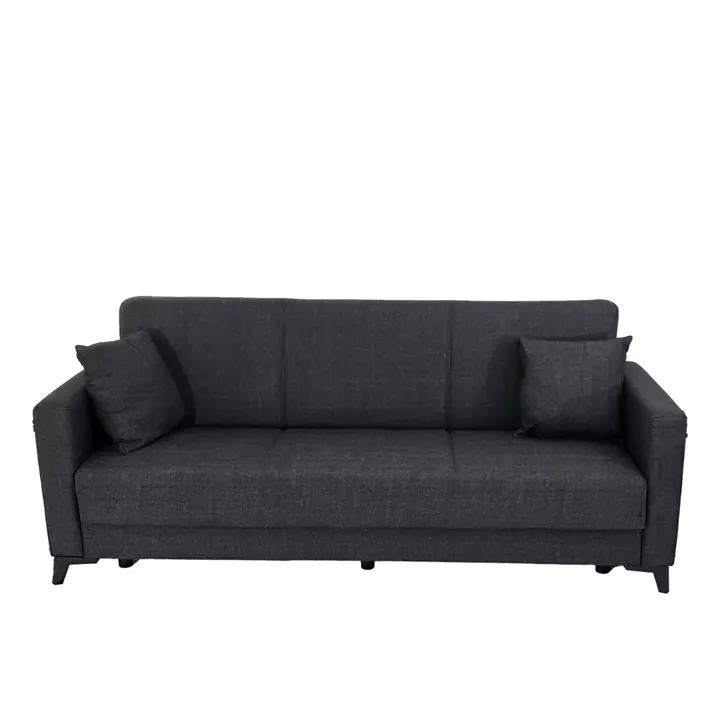 Artekko Pixie Γκρι Τριθέσιος Καναπές Κρεβάτι με Αποθηκευτικό Χώρο (205x80x85)cm Κρεβάτι (180x100x45)cm