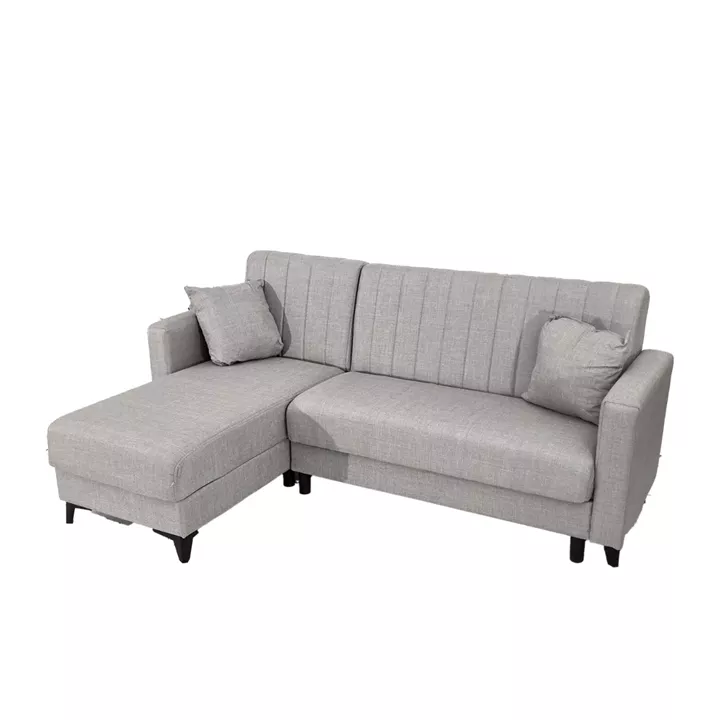 Artekko Pixie Γκρι Τριθέσιος Καναπές Κρεβάτι με Αναστρέψιμη Γωνία και Αποθηκευτικό Χώρο (200x135x85)cm Κρεβάτι (180x100x45)cm