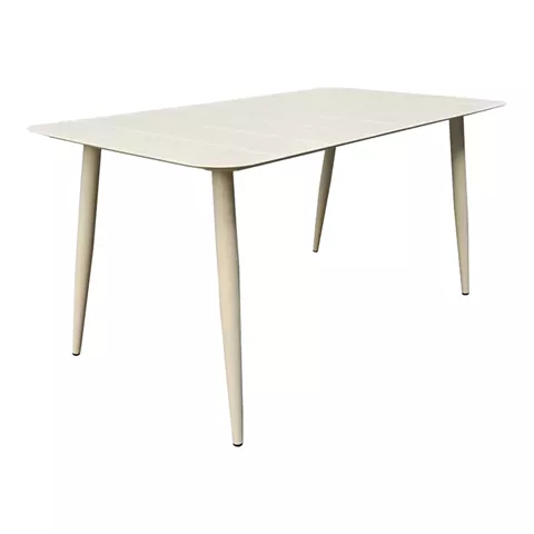 Vista pakoworld aluminum table in beige shade 150x80x72cm