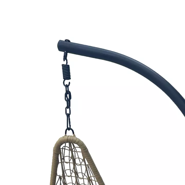 Κούνια φωλιά με βάση Soleil pakoworld μέταλλο μαύρο- pe rattan φυσικό με μαύρο μαξιλάρι 120x95x195εκ