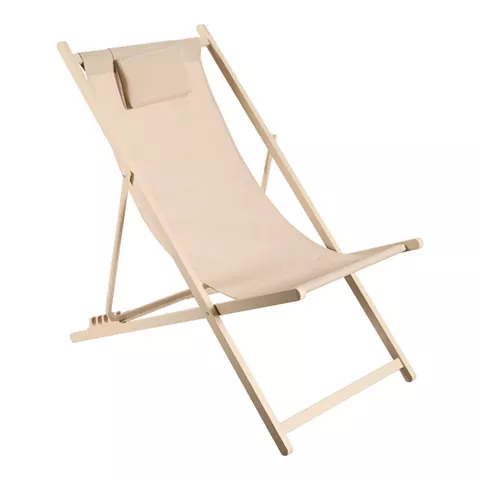 Professional chaise longue Corte pakoworld beech aluminum cappuccino-brown textilene fabric