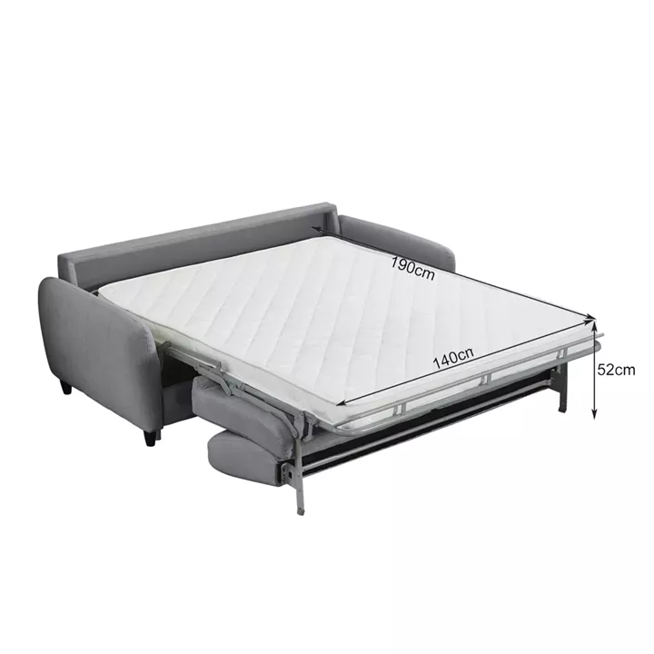 ΚΑΝΑΠΕΣ-ΚΡΕΒΑΤΙ ΜΕ ΑΝΑΔΙΠΛ.ΣΤΡΩΜΑ ETUDINE HM3311.01 ΓΚΡΙ ΥΦΑΣΜΑ 190x98x90Υεκ