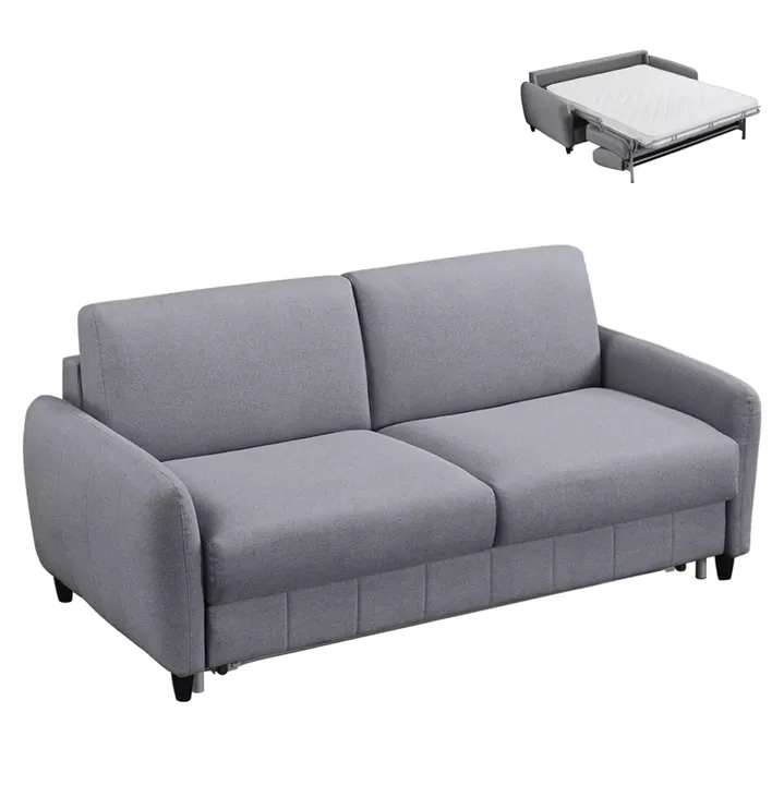 ΚΑΝΑΠΕΣ-ΚΡΕΒΑΤΙ ΜΕ ΑΝΑΔΙΠΛ.ΣΤΡΩΜΑ ETUDINE HM3311.01 ΓΚΡΙ ΥΦΑΣΜΑ 190x98x90Υεκ