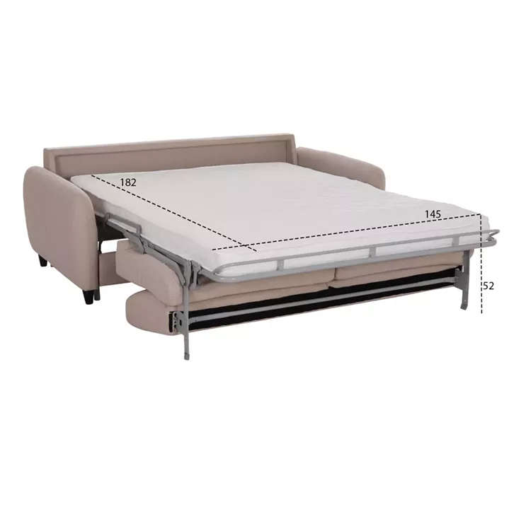 ΚΑΝΑΠΕΣ-ΚΡΕΒΑΤΙ ΜΕ ΑΝΑΔΙΠΛ.ΣΤΡΩΜΑ ETUDINE HM3311.02 ΜΠΕΖ ΥΦΑΣΜΑ 190x98x90Υεκ