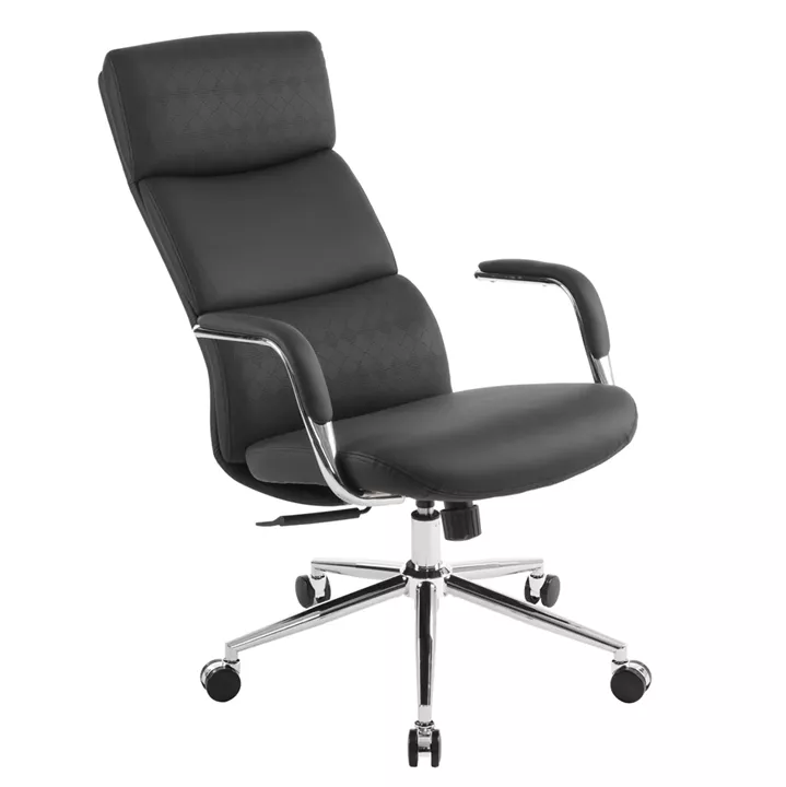 ΚΑΡΕΚΛΑ ΓΡΑΦΕΙΟΥ MEITE HM18353.01 ΜΑΥΡΟ PU ΔΕΡΜΑ--ΒΑΣΗ ΧΡΩΜΙΟΥ 66x71x127Υεκ