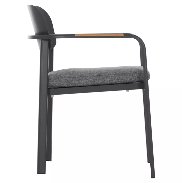 ΠΟΛΥΘΡΟΝΑ ΤΡΑΠΕΖΑΡΙΑΣ ELARA HM6414.01 ΓΚΡΙ ΑΛΟΥΜΙΝΙΟ-OLEFIN--ΞΥΛΟ TEAK 56x62x78Υεκ.