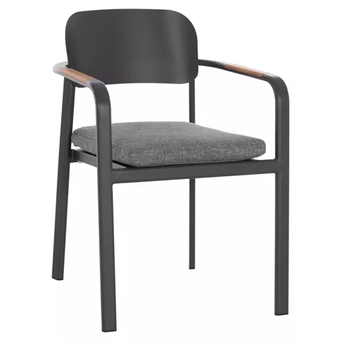 ΠΟΛΥΘΡΟΝΑ ΤΡΑΠΕΖΑΡΙΑΣ ELARA HM6414.01 ΓΚΡΙ ΑΛΟΥΜΙΝΙΟ-OLEFIN--ΞΥΛΟ TEAK 56x62x78Υεκ.