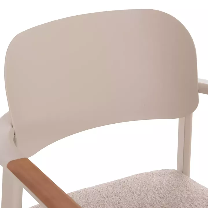 ΠΟΛΥΘΡΟΝΑ ΤΡΑΠΕΖΑΡΙΑΣ ELARA HM6414.05 ΜΠΕΖ ΑΛΟΥΜΙΝΙΟ-OLEFIN--ΞΥΛΟ TEAK 56x62x78Υεκ.