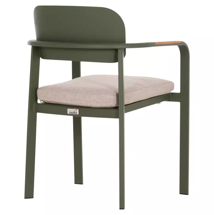 ΠΟΛΥΘΡΟΝΑ ΤΡΑΠΕΖΑΡΙΑΣ ELARA HM6414.06 ΠΡΑΣΙΝΟ ΑΛΟΥΜΙΝΙΟ-ΜΠΕΖ OLEFIN--TEAK 56x62x78Υεκ